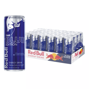 red bull energy drink, blueberry 24 pack of 8.4 fl oz blue edition 6 packs of 4